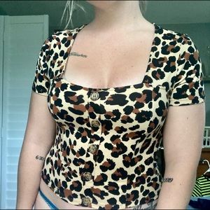 Cheetah print crop top
